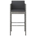 thumbnail image 2 of vidaXL 5 Piece Garden Bar Set with Cushions Poly Rattan Grey, 2 of 5
