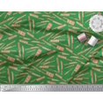 thumbnail image 2 of Soimoi Green Silk Fabric Text & Knife Kitchen Print Fabric by the Yard 42 Inch Wide, 2 of 3
