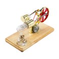 thumbnail image 1 of Stirling Engine Kit Electricity Generator Hot Air Motor Model Physical Generator Model with Flywheel Design Science Experiment Wooden Base DIY Education for Teacher Adults School Office, 1 of 7
