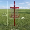 thumbnail image 3 of Soozier Panier d'Entraînement à 24 Chaînes pour Cible de Disque de Golf, Support, Rouge et Argent, 3 of 10