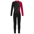 thumbnail image 1 of YONGHS Girls Long Sleeves Gymnastics Leotard Unitard Rhinestone Figure Skating Jumpsuit Bodysuit Burgundy 8, 1 of 7