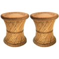 thumbnail image 1 of Natural Geo Moray Accent Stool (Set of 2) - Handwoven Beige, 1 of 4