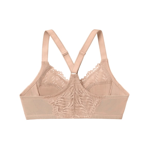 Women's Glamorise 1246 Elegance Front Close T-Back Wonderwire Bra (Cafe 46G)