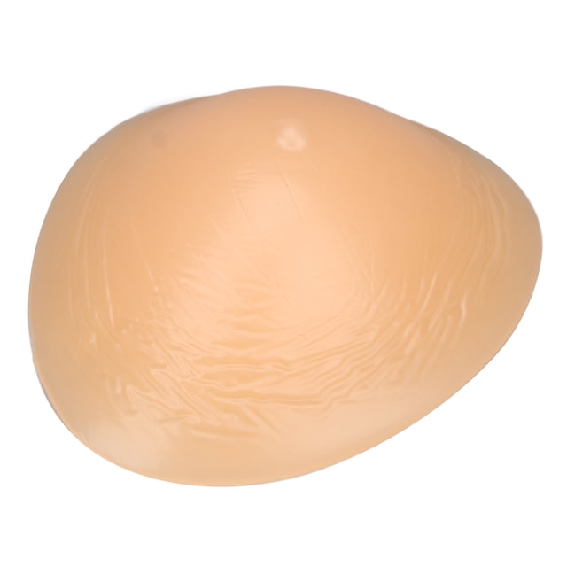 Prosthesis breast insert with a symmetrical triangular shape and concave bottom, designed for post-mastectomy use. Made of skin-friendly silicone, it offers a natural appearance and can be used for both left and right breasts. Suitable for sizes 150g 75A, 200g 75B 80A, and 250g 75C 80B 85A.