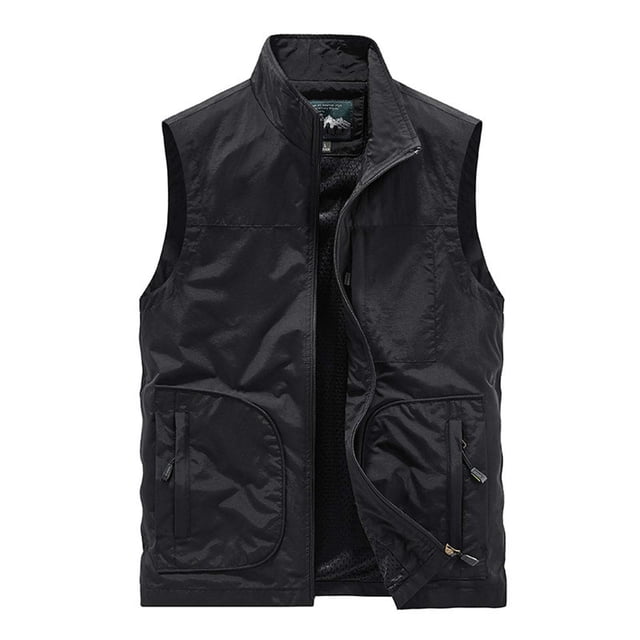 LOVZFMLL Jackets for Men's Work Clothes Jacket Solid Color Stand Collar Multiple Pockets Outdoor Sports Photography Coat