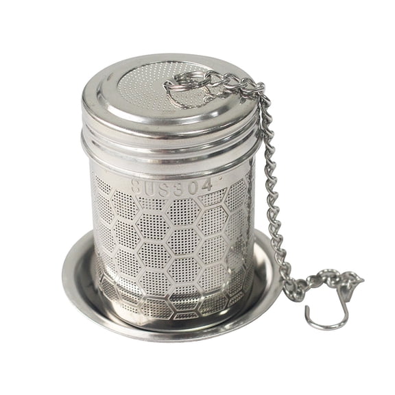 TopLLC Grand Infuseur à Thé pour Thé en Vrac et Infuseurs d'Épices, Grand Passoire à Mailles Ultra Fines pour Thé en Vrac, Thé en Acier Inoxydable 304 pour Thé Noir (avec Plaque de Base)