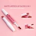 thumbnail image 4 of Brillant à Lèvres Mat 2 en 1, Gloss Longue Tenue Imperméable en Velours, Brillant à Lèvres Hautement Pigmenté, Ne Colle Pas au Verre et Ne Déteint Pas, Rouge à Lèvres Maquillage pour Femmes et Filles (Couleur:10), 4 of 7