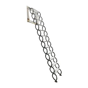 INTBUYING Loft Wall-Mounted Échelles pliantes avec accoudoirs Al-Mg Alliage noir 9.8ft