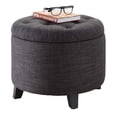 thumbnail image 3 of Convenience Concepts Designs4Comfort Round Ottoman in Gray Fabric, 3 of 5
