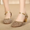 thumbnail image 2 of Little Girls' Sandals Low Heels Sparkling Performance Princess Shoes for Girls Size 5.5-6T, 2 of 4
