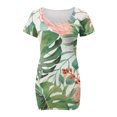 thumbnail image 4 of SMihono Robe d'Été Grande Taille pour Femmes Manches Courtes Mode Années 2023 Dégradé Fleurs Imprimé Taille Robe d'Été Col en V Mini Robe, 4 of 5