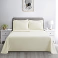 thumbnail image 4 of Marina Decoration Ultra Soft Silky Deep Pocket Solid Rayon from Bamboo Bedding All Season Sheet Set, Ivory Color, 4 of 7