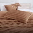 thumbnail image 4 of Regency Heights King/Cal King Size Comforter Set, Fluffy Ribbed Plush Comforter Set, 3-Piece Bedding Set, Brown, 4 of 7