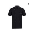 thumbnail image 4 of pitrice Chef Uniforms Women Short Sleeve Chef Coat Double Breasted Working Jacket Restaurant Kitchen Cooking Clothes Workwear Black L, 4 of 9