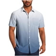 thumbnail image 1 of Pisexur Shirts for Man T Hommes Mode Décontractée Col Rabattu Impression Dégradée Chemise à Manches Courtes Blouse Marine,S Chemises de Golf Hommes & Chemises Hommes, 1 of 7