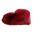 thumbnail image 2 of 1 Pc Heart Shaped Rugs for Bedroom,Fluffy Faux Fur Rugs,Small Size for Room Decor Sofa Floor,15 X 19 Inch,Wine, 2 of 9