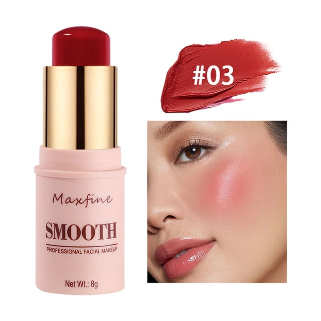 TopLLC MAXFINE Blush Stick Multi-purpose Blush Stick Colour Shaping And Versatile Residued Free Natural Blush 8g A canmake