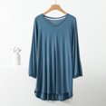 thumbnail image 1 of AherBiu T-Shirts pour Femmes à Col Rond, T-Shirts de Pyjama Amples, Été, Légers, Doux, Tunique à Manches Courtes, Hauts, Couleur Unie, 1 of 3