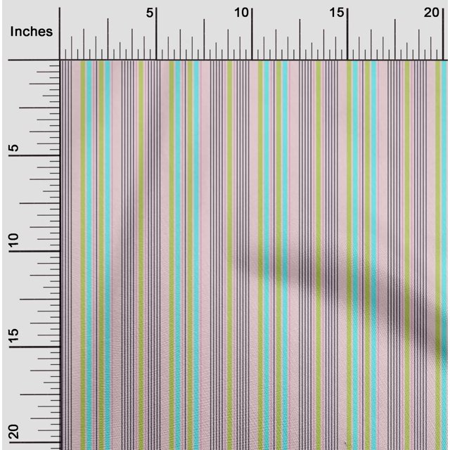 oneOone Coton Biologique Voile Tissu à Rayures Multicolores 1 Yard 42 Inch Wide