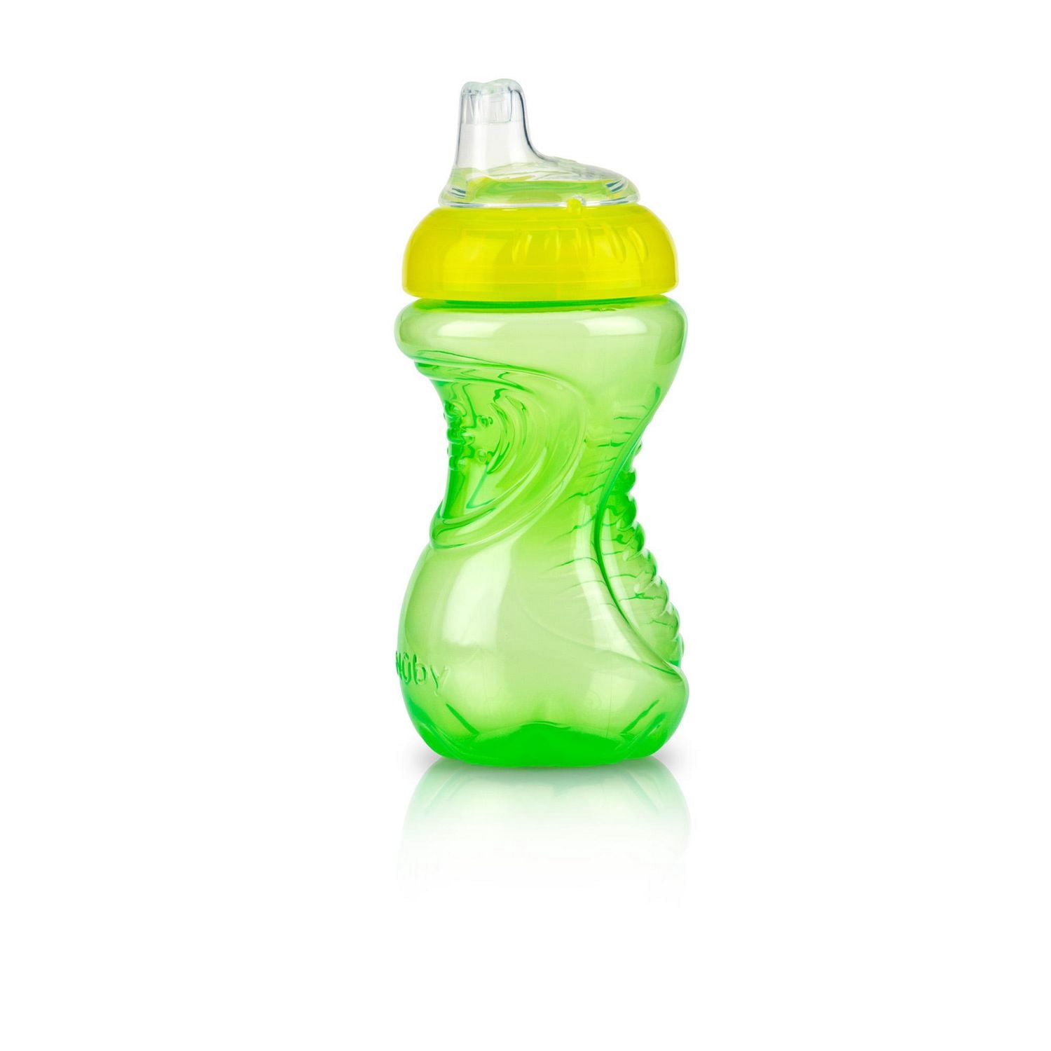 Nûby No-Spill Easy Grip Plastic Toddler Cups with Soft Silicone Spout, for Children 6 Months +