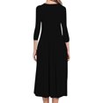 thumbnail image 3 of Vêtements de Mode pour Femmes Mode pour Femmes Coupe Ajustée Confortable Bouton Col en V Couleur Unie Robe Décontractée, 3 of 9