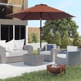 thumbnail image 2 of Outsunny 8.5' Round Aluminum Patio Umbrella Garden Parasol Coffee, 2 of 10