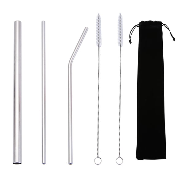 CEHVOM Creative 304 Stainless Steel Straw Set Cloth Bag Metal Straw Portable Set Restaurant Beverage Straw Set Clearance