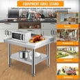 thumbnail image 2 of BeesClover Support de Gril en Acier Inoxydable, Table, 48"x28 Pouces, Capacité de Charge de 1500 Lb, Surface Antimicrobienne, Bord Courbé de 3 Pouces et Roulettes Verrouillables, Équipement de Cuisine Commercial, 2 of 7