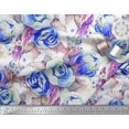 thumbnail image 2 of Soimoi Tissu Poly Georgette Feuilles & Roses Imprimé Tissu d'Artisanat au Mètre 52 Pouces de Large, 2 of 3