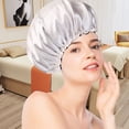 thumbnail image 1 of EGNMCR Reversible Silk Satin Cap For Sleeping, Adaptable Button Silk Satin Hair Cap, Fashionable Double Layer Hair Cap sleeping cap, 1 of 6