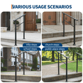 thumbnail image 3 of Black Aluminum 2-Step Outdoor & Indoor Stair Handrail Kit with Iron Posts – ADA Compliant Safety Railing for Porch, Entryway, Non-Slip Grip, Corrosion Resistant, Easy Install – 2 Steps 1 Pack Black, 3 of 7