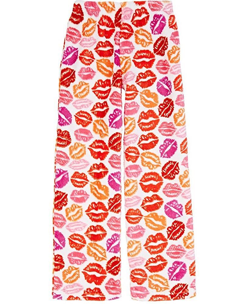 Up Past 8 Girls' Pajama Pants Fuzzy Plush Sleepwear Fun Pants