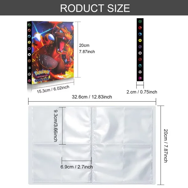 Classeur De Cartes Pokémon à Collectionner - Album 30 Pages Avec 240 Pochettes - Porte-cartes Transparent En PP - Cadeau Pour Enfants