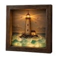 thumbnail image 2 of Sea Glass LED Light Box Wooden Frame Nautical Decor, 2 of 7