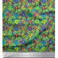 thumbnail image 1 of Soimoi Rayon Fabric Aster Flower Printed Fabric 1 Yard 42 Inch Wide, 1 of 3