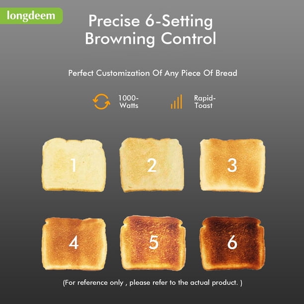 LONGDEEM Clear View 2-Slice Glass Toaster, Extra Long Slot, 6