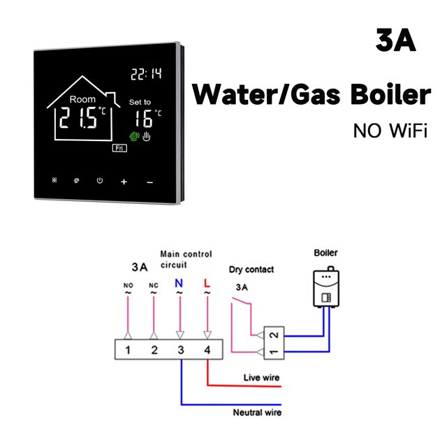 Tuya WiFi Smart Thermostat LCD Display Touch Screen For Electric Floor Heating Water/Gas Boiler Temperature Remote Controller Wireless ,Easy to Install