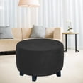 thumbnail image 4 of GUOOL Housses Rondes pour Pouf Housses pour Pouf en Spandex Amovibles Housses de Protection pour Repose-Pieds Noir, 4 of 8