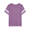 thumbnail image 4 of Chandails à Manches Courtes pour Femmes T-Shirts Surdimensionnés pour Femmes T-Shirts Amples Demi-Manches Col Rond Hauts Color Block Tuniques T-Shirts Surdimensionnés pour Femmes Hauts à Demi-Manches pour Femmes, 4 of 6