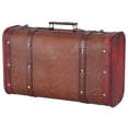 thumbnail image 1 of Antique Suitcase Portable Wooden Storage Chest Collection Ornaments Photography Props, 1 of 7