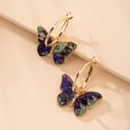 thumbnail image 2 of Boucles d'Oreilles Pendantes Papillon Vintage Huggie Créoles Percées, 2 of 4