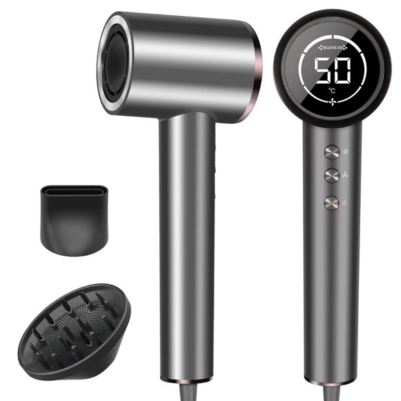 AEMOLL Hair Dryer, 150000RPM Professional High-Speed Negative Ionic Care Blow Dryer, Heat-Control, Fast Drying, Low Noise with Magnetic Diffuser and N