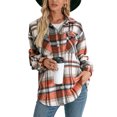 thumbnail image 2 of Women's Oversized Plaid Button Down Shirt Shacket Jacket Long Sleeve Casual Fall Outwear with Pockets, 2 of 6