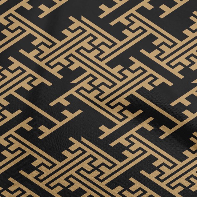 oneOone Cotton Flex Black Fabric Geometric Craft Projects Decor Fabric Printed By The Yard 40 Inch Wide