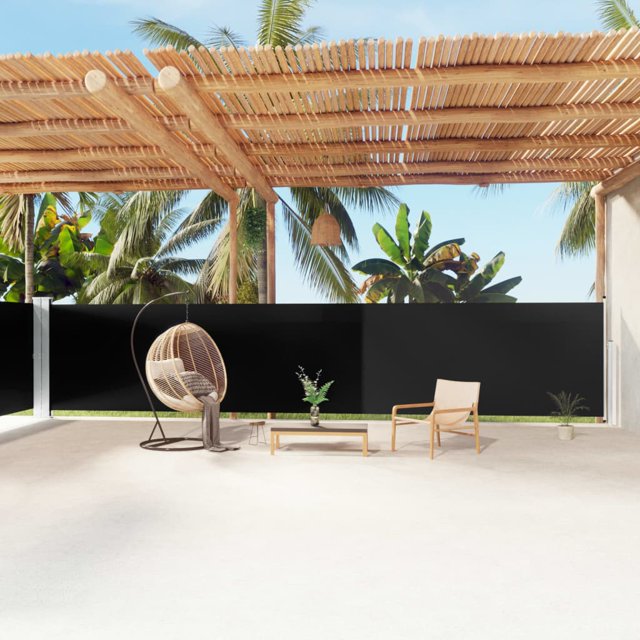 vidaXL Auvent Latéral Rétractable Noir 160x1200 cm