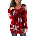 thumbnail image 2 of MesaSe Tunique de Noël Imprimée Col Rond pour Femmes Boutons Manches Longues Blouse Ample, 2 of 6