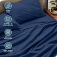 thumbnail image 4 of Bare Home Premium 1800 Collection 3-Piece Bed Sheet Set, Twin, Dark Blue, 4 of 10