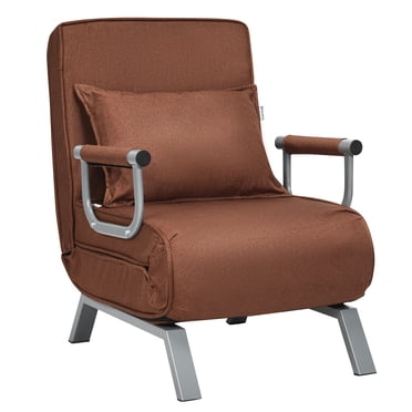 Topbuy Sofa Bed Folding Arm Chair Sleeper 5 Position Recliner Full Padded Lounger Couch