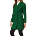 thumbnail image 4 of INSPIRE CHIC Manteau d'Hiver pour Femme à Revers Cranté Trench à Double Boutonnage S Vert, 4 of 6