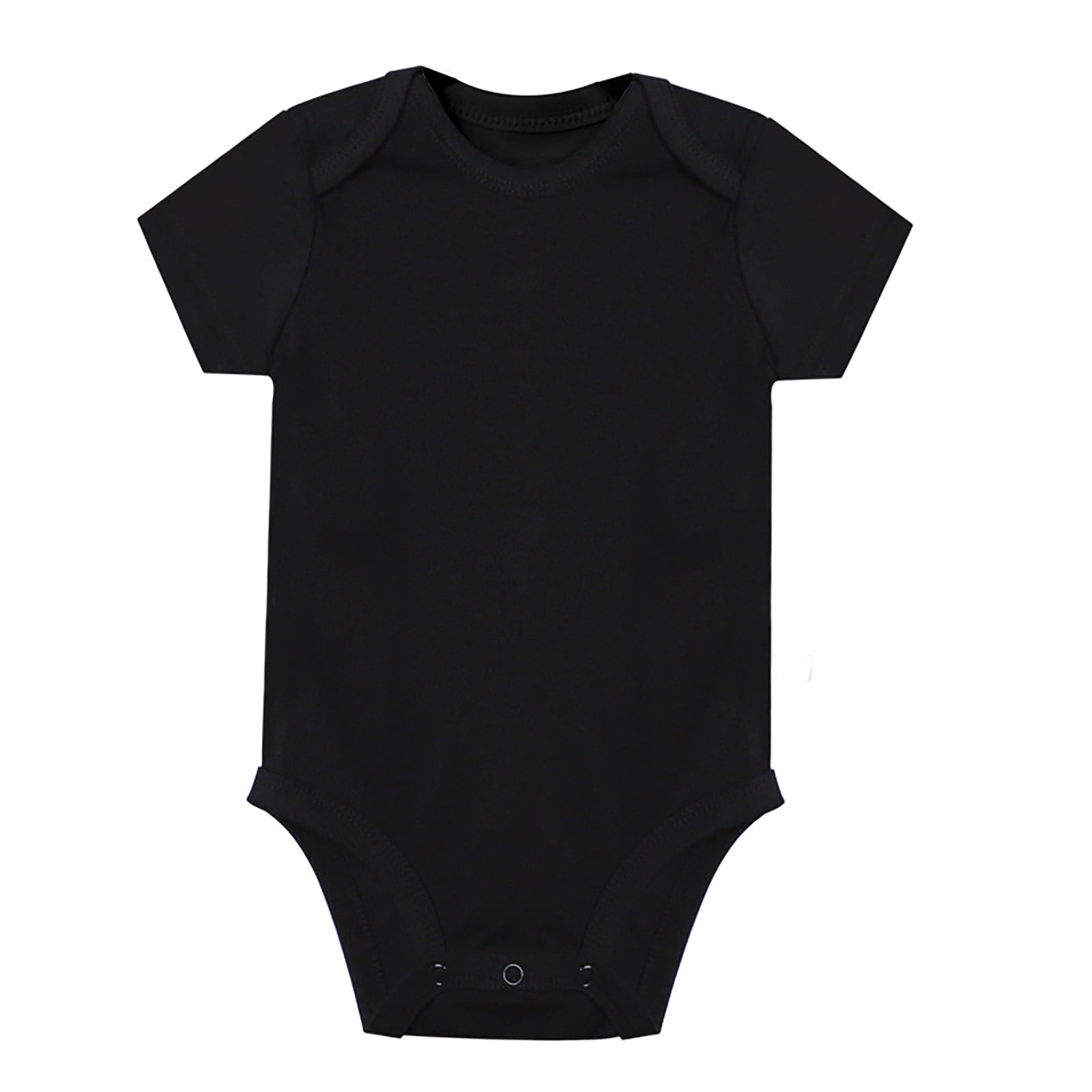 MIASHUI Cache-Couche à Manches Courtes Uni pour Bébé Unisexe Garçon Fille, Noir, 9-12 Mois